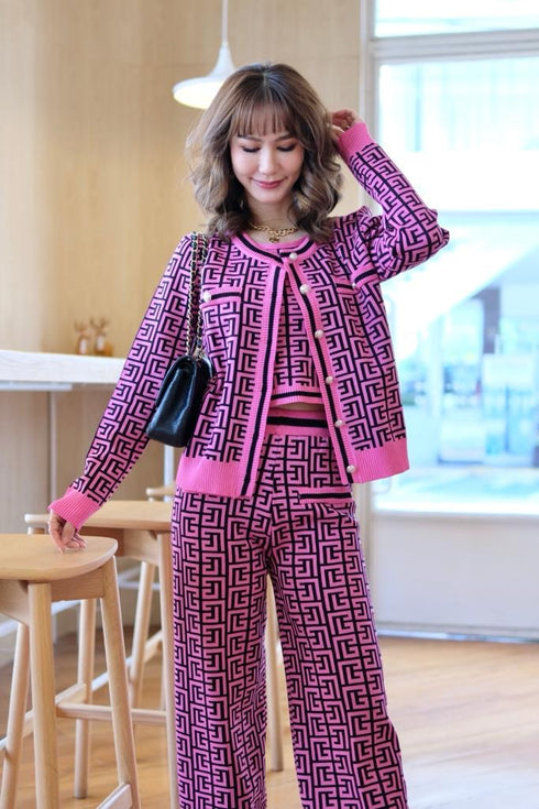Ladies Winter Cardigan,Camisole With Trousers Sets